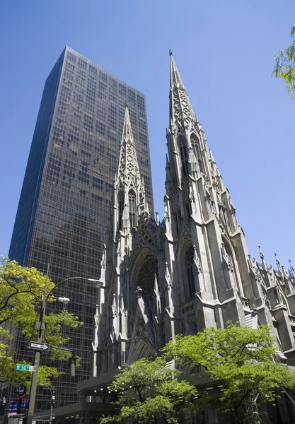 stock image Church and skyscraper