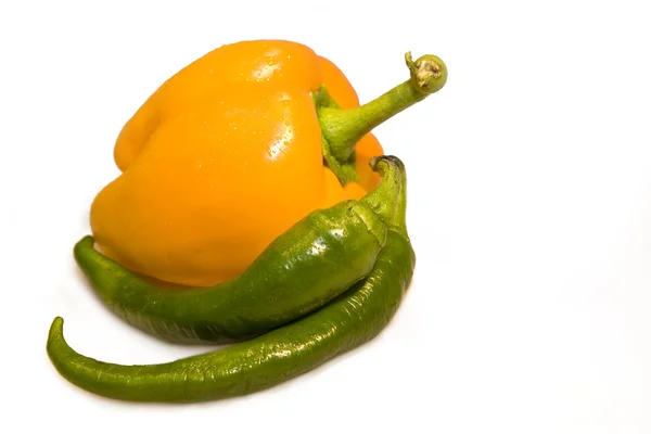 Yellow and green peppers — Stock Photo, Image