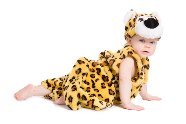 Chlapeček weared jako tygr — Stock fotografie