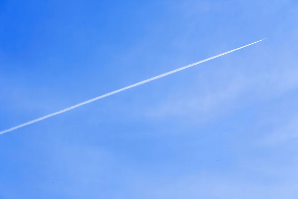 stock image Exhaust trail seen behind a aircraft