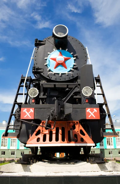 Russian obsolete steam locomotive — Stock Photo, Image