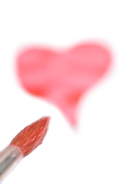 Watercolor painted heart shape — Stock Photo, Image