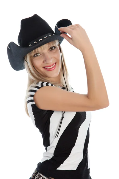Kovboy şapkalı kadın — Stok fotoğraf