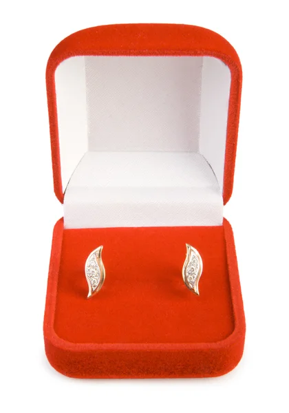 다이아몬드와 황금 귀걸이 — 스톡 사진