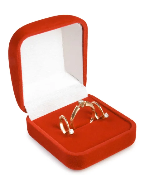 Arany gyűrű és fülbevaló — Stock Fotó