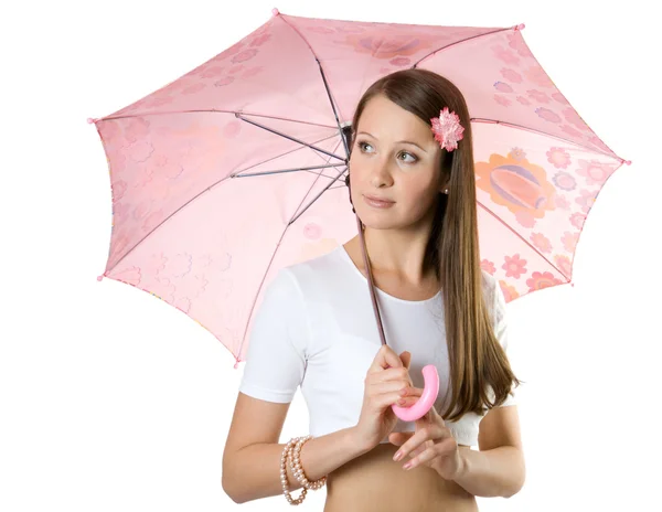 Νεαρό κορίτσι με ομπρέλα. — Φωτογραφία Αρχείου