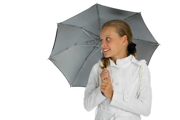 Menina adolescente com guarda-chuva — Fotografia de Stock