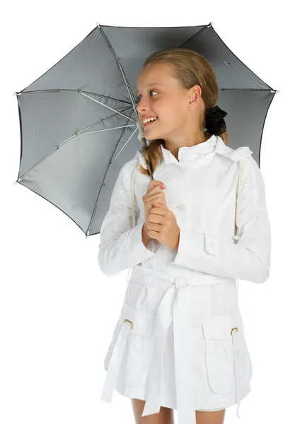 Tiener meisje met paraplu — Stockfoto