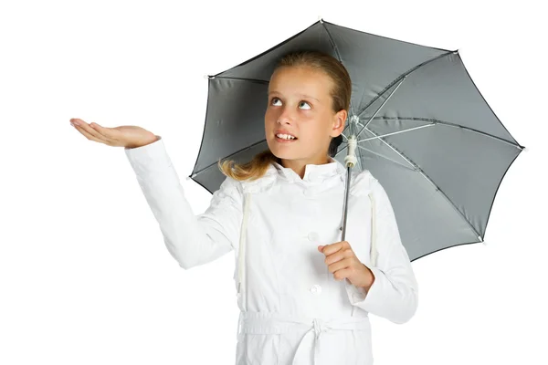 Tiener meisje met paraplu — Stockfoto