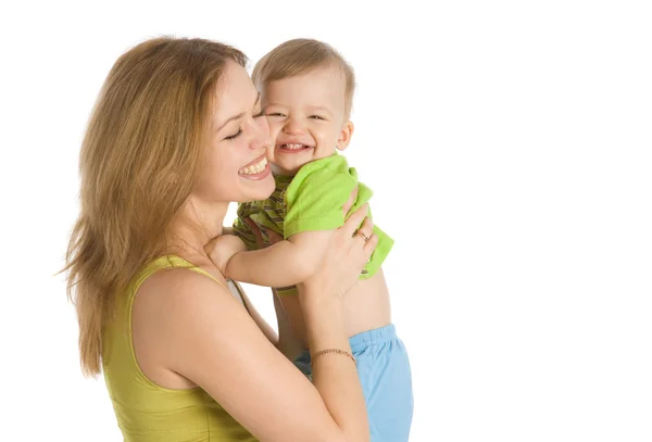 Usmívající se ženy s dítětem — Stock fotografie
