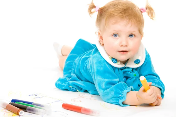 Jolie peinture de bébé caucasien — Photo
