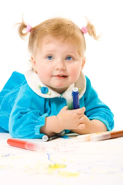 Jolie peinture de bébé caucasien — Photo