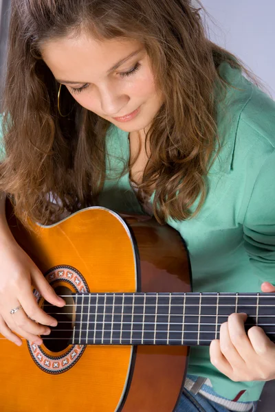 stock image Young girl with guitar.