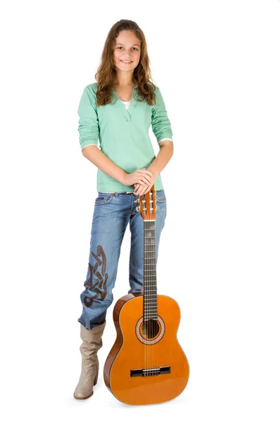 stock image Young girl with guitar.