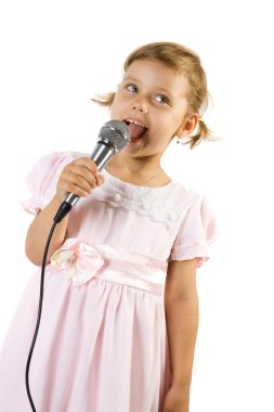 Little girl singing. clipart