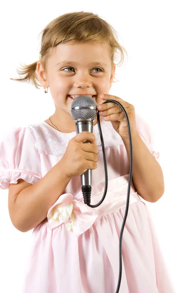 Kleines Mädchen singt. — Stockfoto