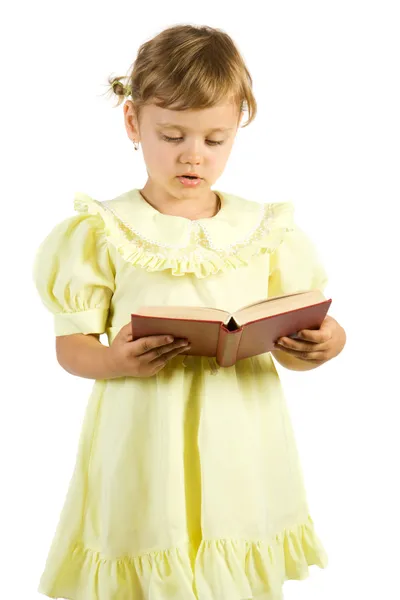 Bambina lettura libro — Foto Stock