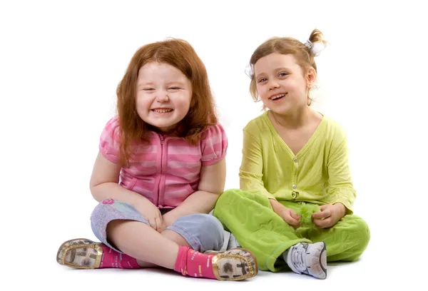 Två skrattande flickor — Stockfoto
