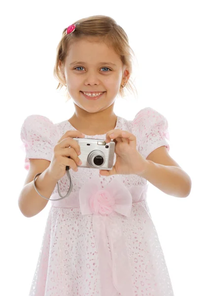 Young photographer girl — Stock Photo, Image