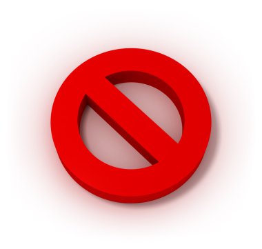 Prohibition Sign 3D clipart