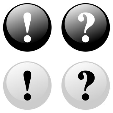 Exclamation and Question Buttons clipart