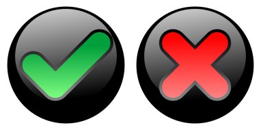 Yes-No Buttons - Black clipart