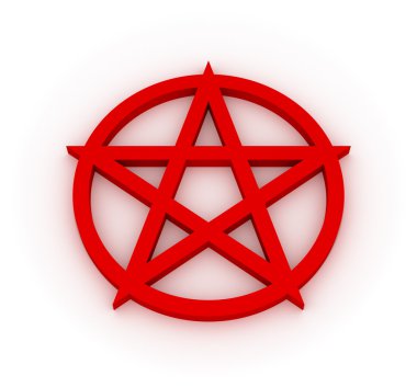 Red Pentagram 3D clipart