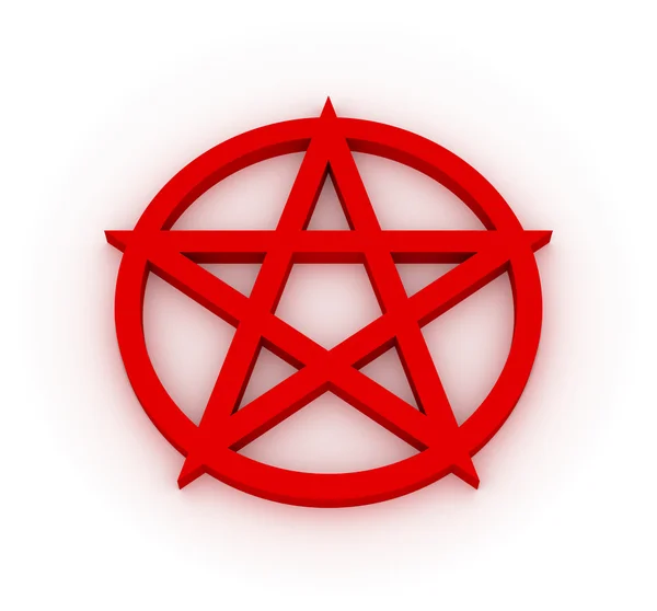 Pentagrama rojo 3D — Foto de Stock