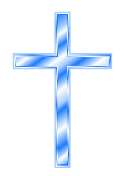 Cruz cristiana azul — Vector de stock