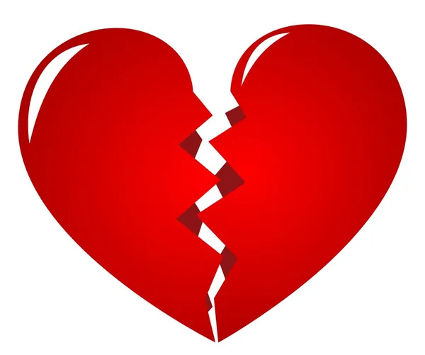 Corazón roto - símbolo de amor — Vector de stock