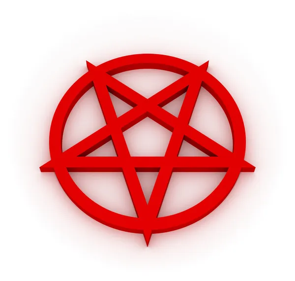 Pentagramma Converso Rosso — Foto Stock