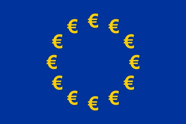 Bandera de moneda euro — Vector de stock