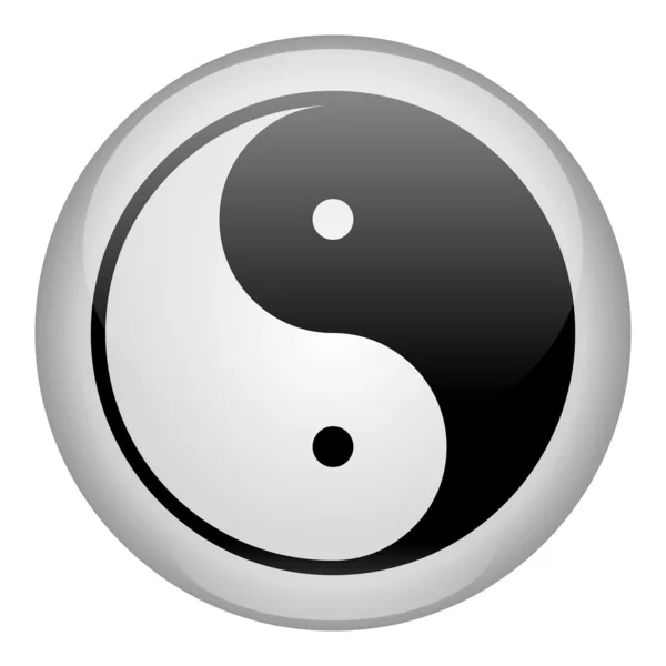 Ícone Yin-Yang branco — Fotografia de Stock