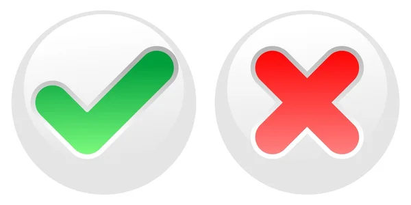 Confirmar y declinar botones blancos — Archivo Imágenes Vectoriales