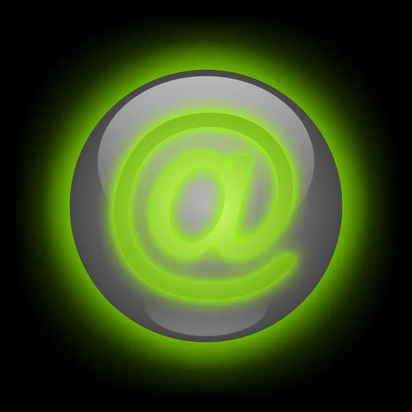 Svítící tlačítko e-mail — Stock fotografie