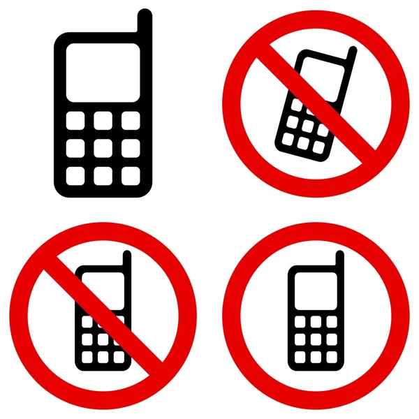 Signe d'interdiction de téléphone portable — Image vectorielle