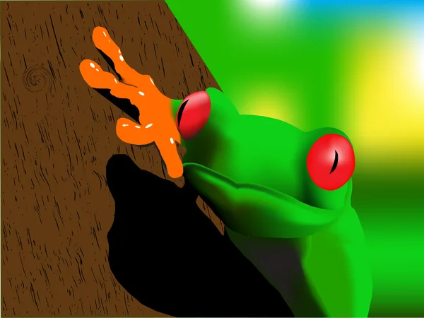 Wood frog — Stock Vector