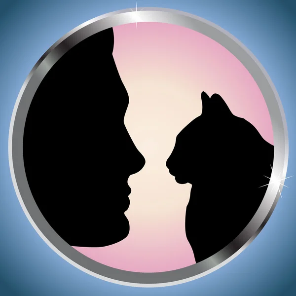 Muž a kočka — Stockový vektor