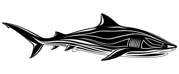 Tiburón, tatuaje — Archivo Imágenes Vectoriales