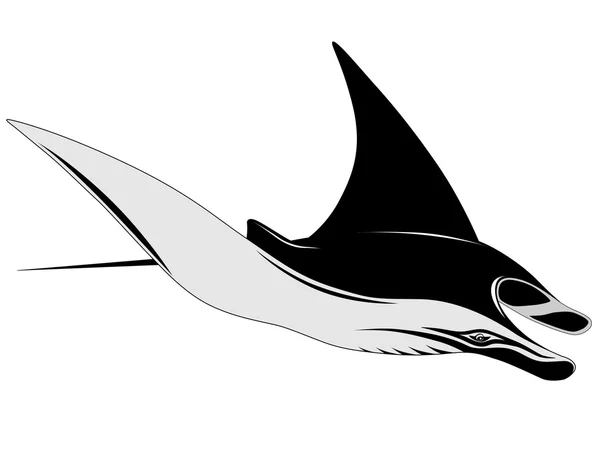 Manta ray, tatuaż — Wektor stockowy