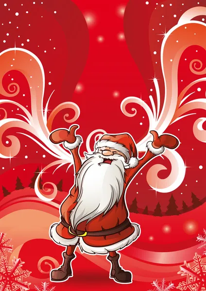 Santa Claus trae alegría — Vector de stock