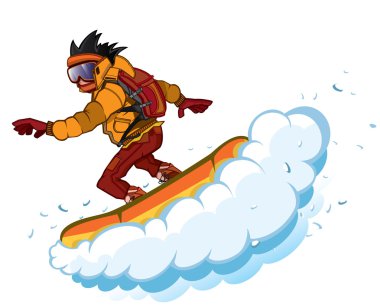 Snowboarder isolation clipart