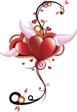 Heart with wings clipart