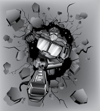 Robot crash clipart