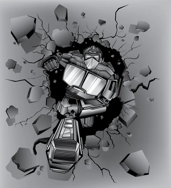 Robot crash — Stockvector