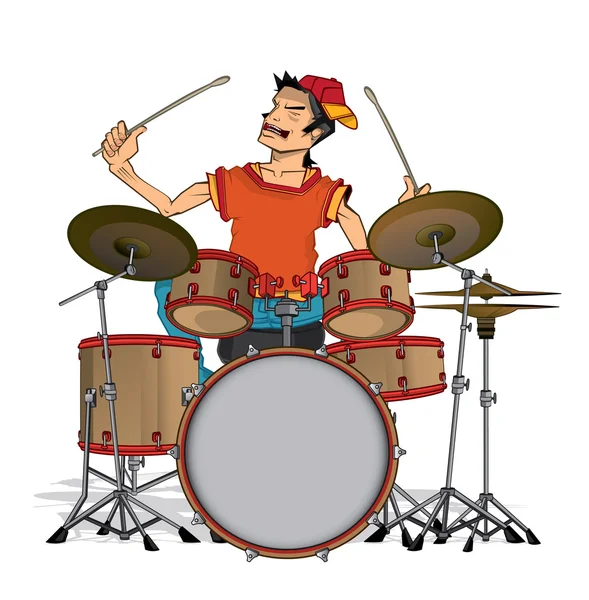 Drummer geïsoleerd — Stockvector