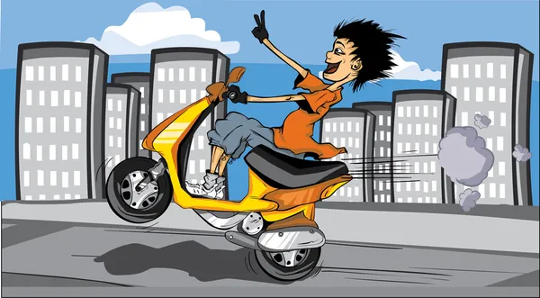 Le motocycliste — Image vectorielle