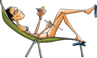 Relaxation woman clipart