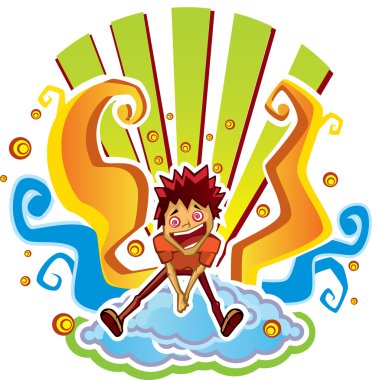 Solar boy blue clipart