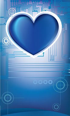 Heart circuit blue clipart